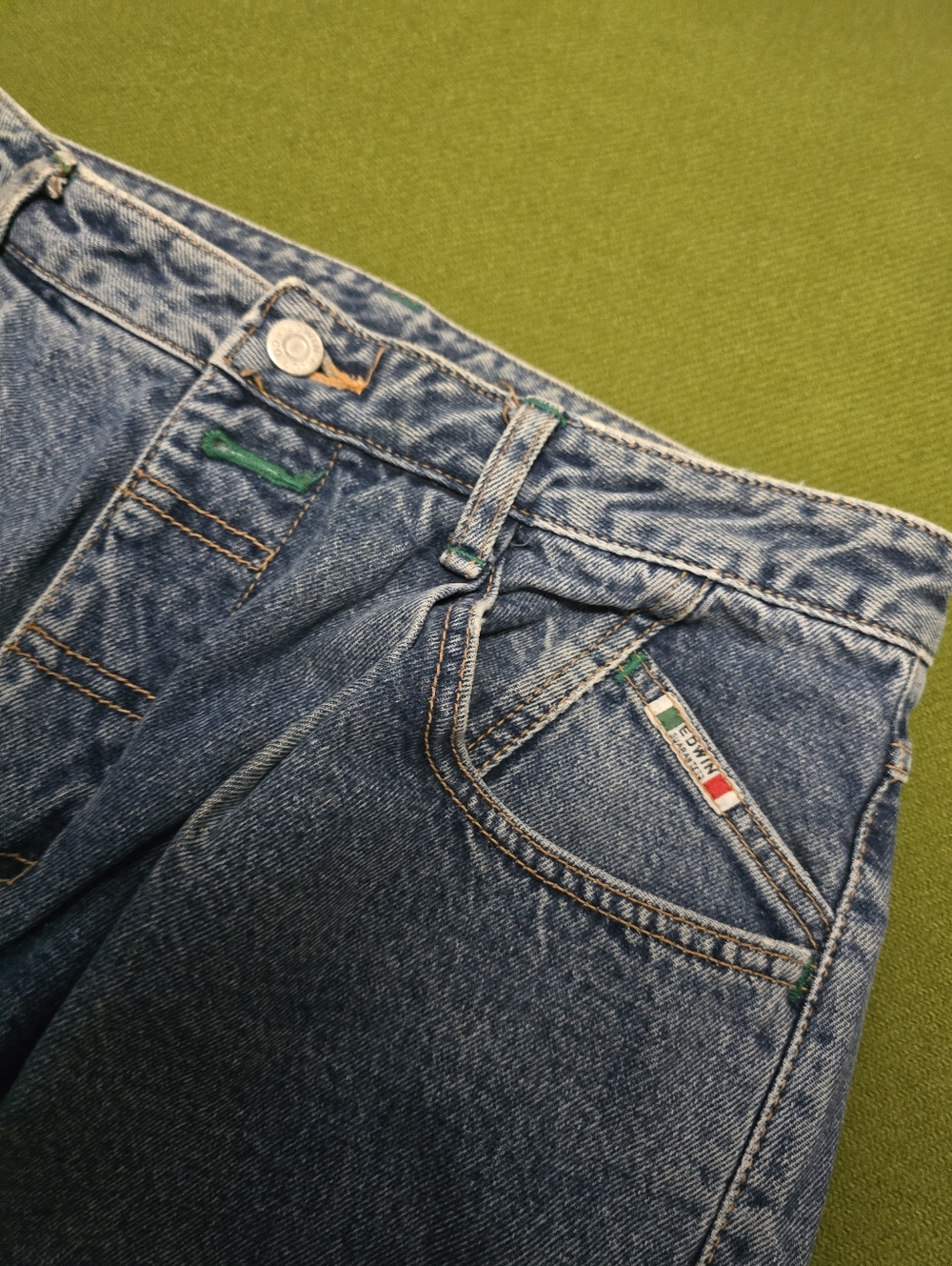 Vintage Edwin Blue Denim Jeans with Subtle Contrast Stitching